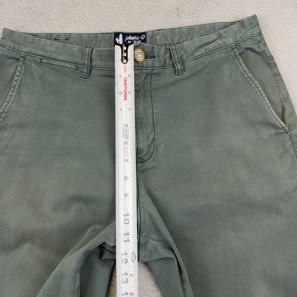 Johnnie-O Pants Mens 33x30 Green Stretch Chino Straight Leg Casual Cotton *32x29